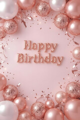 Happy Birthday Luxury Rose Gold & White