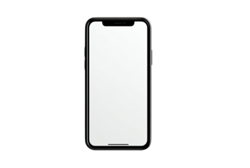 Black smartphone mockup, blank screen