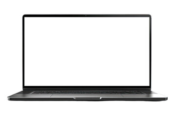 Front view of a modern laptop with blank screen (4)