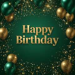 Happy Birthday Luxury Emerald & Gold