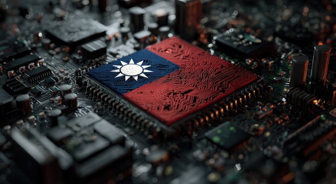 Taiwan flag on circuit board