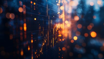 A stock market graph with energy and power themes, featuring an electrophotorealistic,