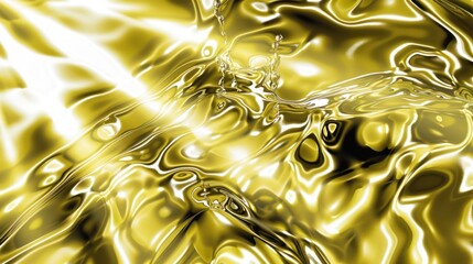 Gold Liquid Metal Abstract Background with Shiny Flow and Fluid Texture for Design
