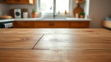 A detailed close-up of a wooden table surface showcasing natural grain patterns.