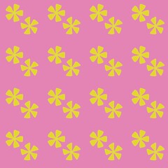illustration of a five-petaled flower. yellow flower illustration. hand drawn flower. flower seamless pattern. Seamless Geometric Pattern.