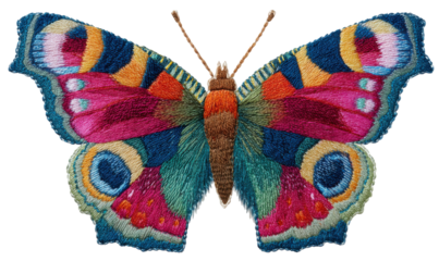 Detailed embroidered butterfly