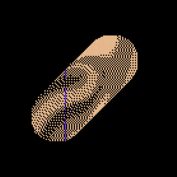  pixel art. Abstract forms in black background.