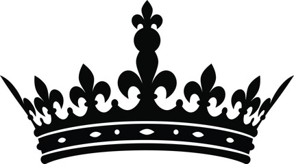 Elegant black crown vector illustration scalable royal icon for graphic design projects