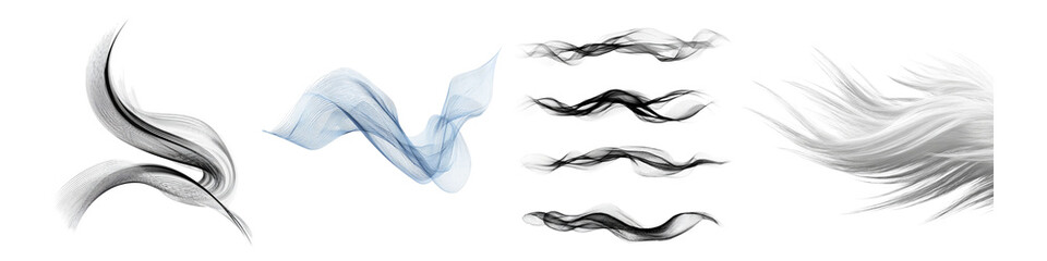 Obraz premium Abstract artistic representations of natural elements and textures isolated on transparent background.