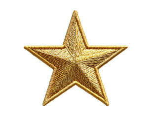 Gold embroidered star,  detailed design