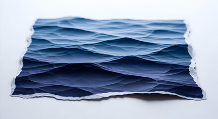 Abstract representation of ocean waves with ripples and shades of blue and white