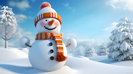 Obraz premium snowman in the forest