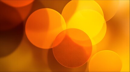 Warm, glowing circles of light create a soft, abstract background, showcasing a range of warm orange and yellow tones.