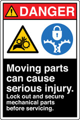 Fototapeta premium 64 DANGER Moving Parts Can Ca...
