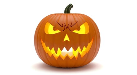 Angry Halloween Pumpkin Isolated