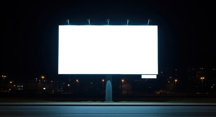 Blank billboard mockup at night for advertising campaign design presentation