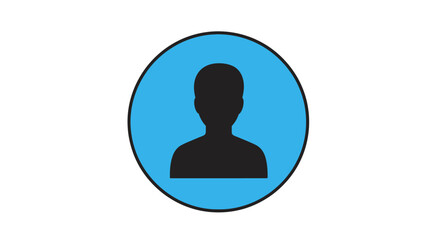 Simple Silhouette User Avatar Profile Inside Blue Circle Shape Icon