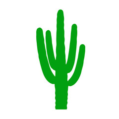 Vibrant green cactus silhouette conveys desert resilience and natural beauty