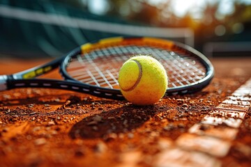 tennis racket and ball