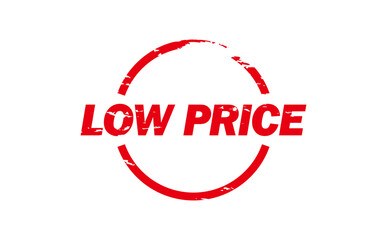 LOW PRICE - LOW PRICE text written on Red Rubber Stamp 
