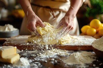 rolling pin and flour