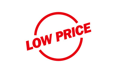 LOW PRICE - LOW PRICE text written on Red Rubber Stamp 
