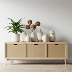 Minimalist Console Table with Plants