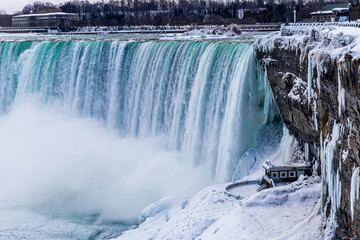 Niagara Falls at winter time, winter wonderland,  journey behind the falls at winter time © Teresa