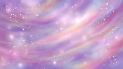 A dreamy, ethereal background featuring swirling pastel hues and shimmering starlight.