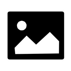 Monochrome vector icon of photo gallery symbol suitable for application button and UI design