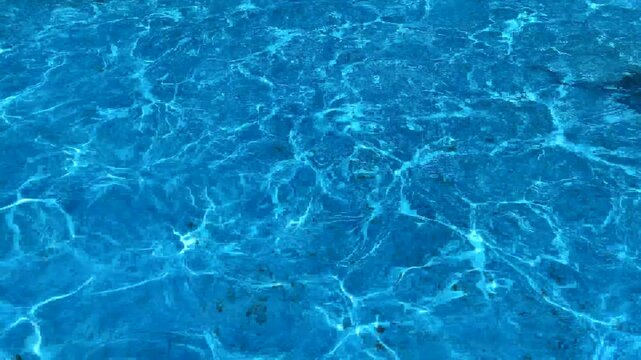 blue water on a bright sunny day.