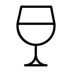 Wine Glass Line Icon of Weddings & Celebrations Icon Set
