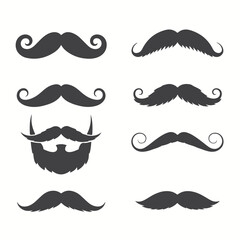 Obraz premium Set of different mustache and beard