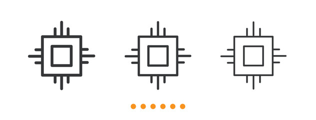 Central processing unit icon. Thin line icon vector