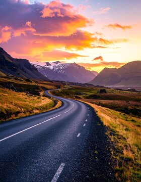 Winding Road Sunset
