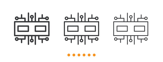 Central processing unit icon. Thin line icon&nbsp;vector
