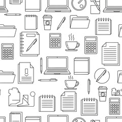 Abstract Office Icons and Seamless Vector Patterns | Minimal, Flat, Isometric, Business, Corporate Design Elements