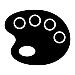 Paint palette glyph solid icon	