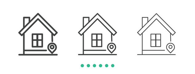 Home location icon. Thin line icon vector