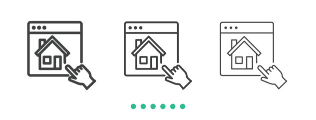 Real estate promotion icon. Thin line icon vector