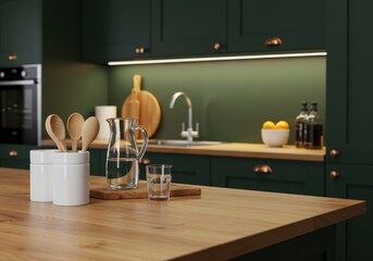 Modern Kitchen with Fresh Orange Juice