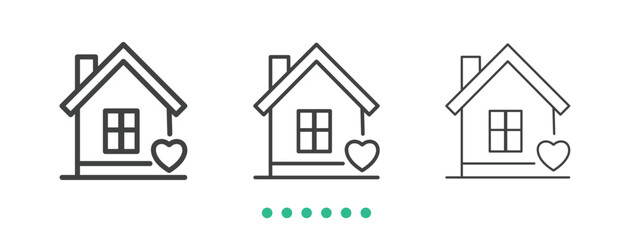 Dream house icon. Thin line icon vector