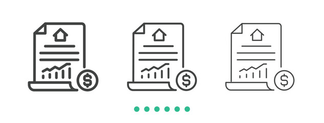 Interest rate icon. Thin line icon vector