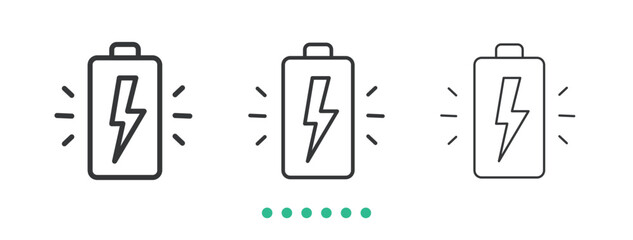 Battery icon. Thin line icon vector