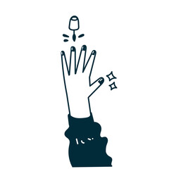 nail polish pedicure in doodle hand drawing cartoon