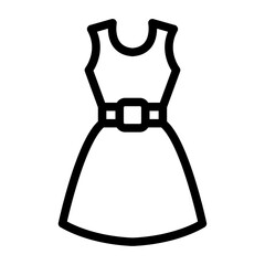 Dress Line Icon of Fashion Apparel Icon Set
