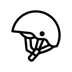 Ski Helmet Line Icon of Winter Sports Equipment Icon Set
