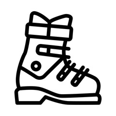 Snow Boots Line Icon of Winter Sports Equipment Icon Set