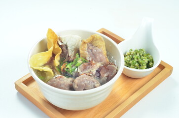 Meatball soup, the most popular street food in Indonesia
