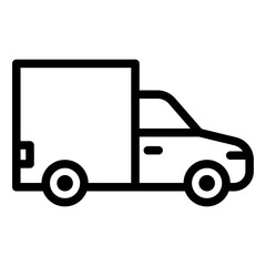 Box Truck Line Icon of Vehicle Types Icon Set